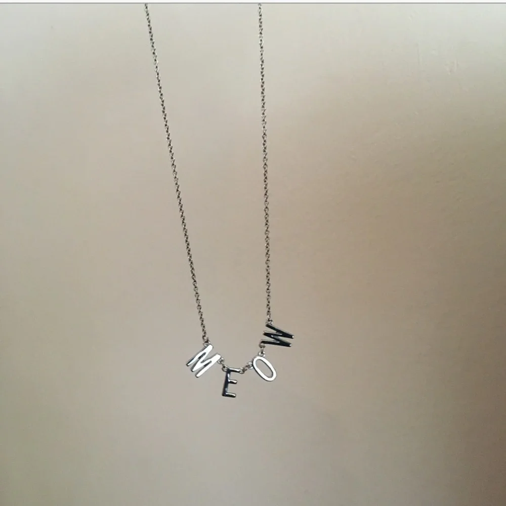 Silver Tone Delicate Meow Necklace